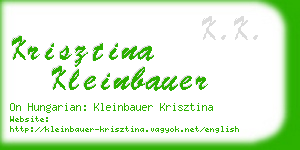 krisztina kleinbauer business card